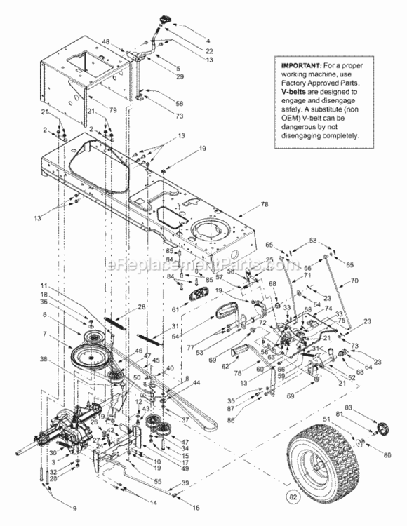 Drive_Controls_Wheels_Rear Diagram and Parts List for 13BT604G452  Yard Man Lawn Mower
